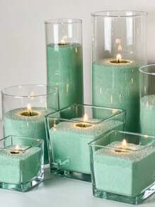 Sand Candle Powder Candle For Cozy Decoration 500g Various Colors - 薄荷藍 - 查看 1