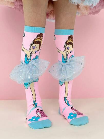 Um par de lindas bailarinas, acessórios de saia, adequado para crianças, meias até o joelho, adequado para uso diário no campus de verão e uso em festas