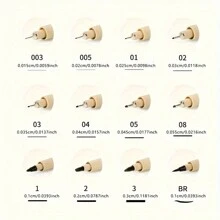 Set de 7 Plumas de Punta Fina Multi-Tamaños para Dibujo y Escritura Precisa | Plumas Resistente al Agua para Arte y Escritura Detallada - Negro - Ver 2