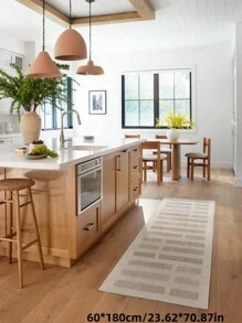 1 块现代横条纹地毯，现代简约设计，长走廊地毯，家居装饰，防污，舒适，防尘，易于清洁 - 彩色 - 查看 7