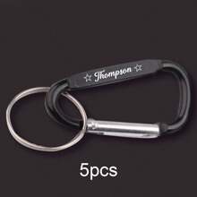 LICVIC 1/2/5Pcs Custom Engraving Name Carabiner Clip, Personalized Engraved Text Carabiner For Keys, Customized D Ring Carabiners Clip, Customizable D Shape Spring Loaded Gate Small Keychain, 4.7x2.3cm, 2 Colors:Black/White - Multicolor - View 10