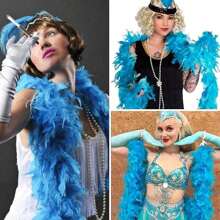 1/2PCS Kunstmatige kleurrijke veren boa's 6.6ft veren boa voor vrouwen voor dansen bruiloft feest Halloween, podium decoratie vakantie feest hoofddeksels accessoires kleding accessoires, , sjaal decoratie, geschikt voor verjaardagsfeestje, Halloween, Kerstmis, paardenraces, theekransje, oudejaarsavond, concert en woondecoratie, dans bruiloft, podium optreden, carnaval kostuum en accessoires, feest benodigdheden, ideale keuze voor geschenken