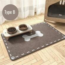 1 pièce de tapis d'alimentation pour chat/chien, tapis absorbant et antidérapant imperméable, facile à nettoyer, prévient les déversements et les salissures de nourriture