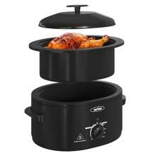 Sunvivi Electric Turkey Rotisseries And Roasters Oven With Visible Glass Lid, Black - Black - View 2