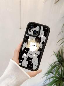 1 件时尚可爱夜光黑猫设计加厚防摔黑色喷砂手机壳适用于 Apple///Redmi/Infinix/Vivo//OPPO - 黑色 - 查看 8