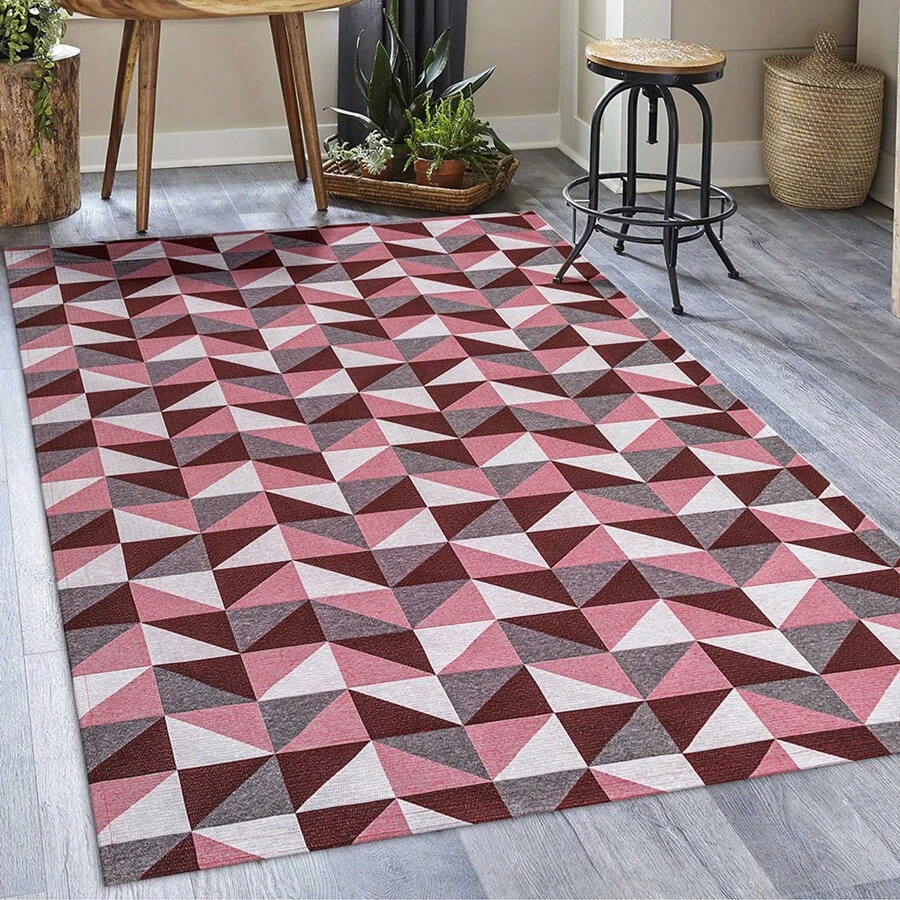 Jacquard Rug 2.00 M X 1.40 M Non-Slip Geometric Living Room Office Bedroom - Dalla Merah - View 1