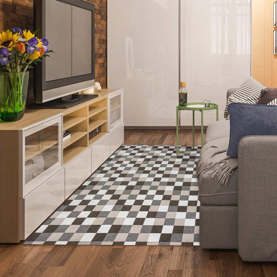 Jacquard Rug 2.00 M X 1.40 M Non-Slip Geometric Living Room Office Bedroom - Piksel Karamel - View 1