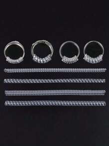 4pcs-4 Different Models Ring Size Adjuster, Transparent Plastic Spring Invisible Ring Adjuster, Suitable For Loose Rings, Firm And Comfortable Fit, Used To Make Jewelry Guards, Sizers, Assemblers Screw, Screw Silicone Fastener Set Best Gift, Perfect For Weddings And Outdoor Activities