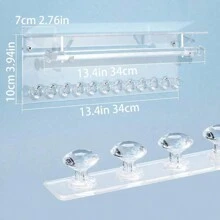 1 pieza Soporte de pared de acrílico para joyas, estante aromático, organizador de baño, gancho en forma de diamante para exhibir joyas