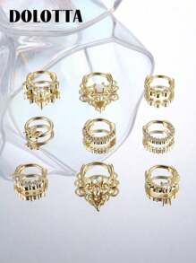 DOLOTTA 1 pieza Anillo de septum de 16G, Aretes de aro de Daith con ópalo, Anillos de nariz, Aretes de cartílago Helix Tragus con circonita cúbica de acero inoxidable 316L, Piercing de septum tipo clicker, Joyería para perforación - Dorado - Ver 6