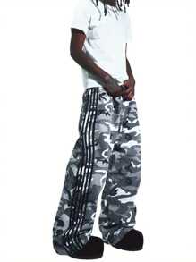 Women Wide Leg Denim Pants Casual Cute Stripe Print Loose Jeans Trousers For Work Office Streetwear - Nhiều màu - Xem 2