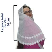 VÉU CCB REDONDO (BICO) ORGANISTA RENDA DELICADA  APLICAÇÃO NOTAS MUSICAIS