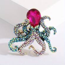 Moda Delicado Luxo Polvo Colorido Strass Pins Broches Para Mulheres Senhora Requintado Cristal Mar Aniaml Emblemas Pin