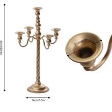SHZICMY 2 Pcs Gold Candelabra Candle Stand - 21in Tall Metal Candlestick Holder 5 Arms Candelabra Table Centerpiece For Wedding Fireplace Home Halloween Church Decor Fast Arrival DIY Tool Kit - 金色 - 查看 3