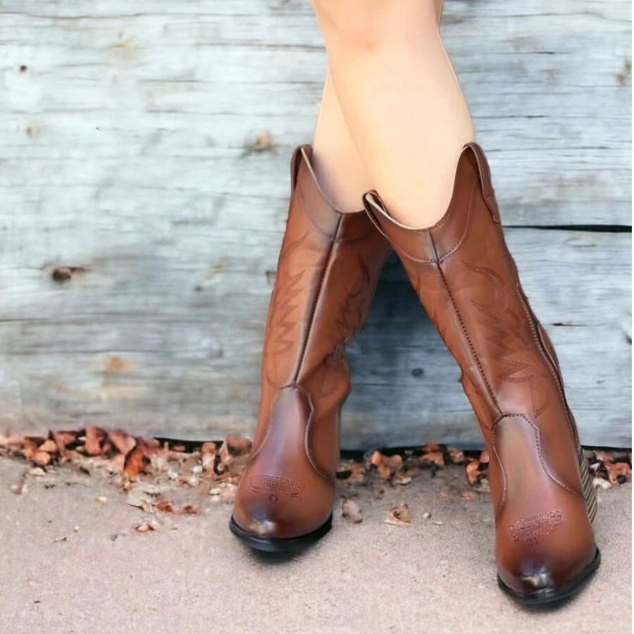 Greco Designs Women's Ankle Boots High Heel Boots With Premium Handcrafted Embroidery