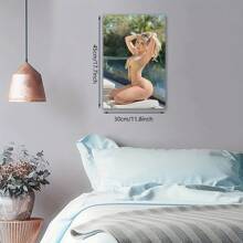 Impresión artística en lienzo de modelo de moda - Cartel de pintura al óleo de una señora sexy - Pintura en lienzo con marco de madera de 2.25 cm de grosor (3 piezas) de 0.9 pulgadas / 30 - Decoración del hogar, regalo, decoración de habitación, decoración de pared, regalo perfecto, decoración de pared de otoño e invierno, decoración de sala de estar, decoración de dormitorio, decoración de cocina, decoración de entrada, decoración de baño, pintura de pared directa, póster de pintura de pared de alta calidad