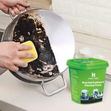HomeTimes Over & Cookware Cleaner, 400g Stainless Steel Cleaning Paste Remove Stains From Pots Pans, Multi-Purpose Cleaner & Polish Removes Household Clean Universal Cleaning Paste For Removing Rust, Stainless Steel Cleaner And Polish Magical Stainless Steel Cookware Kitchen Cleaner, Kitchen, Bathroon, Household Supplier