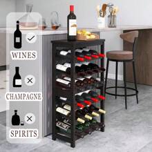 Wine Rack & Wine Glass Rack - Noir - Voir 4