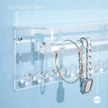 1 pieza Soporte de pared de acrílico para joyas, estante aromático, organizador de baño, gancho en forma de diamante para exhibir joyas
