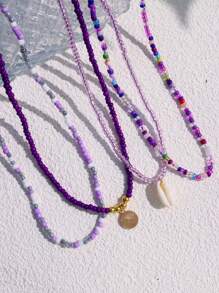 4pcs/Set Bohemian Style Rice Beaded Waist Chains, Sexy Belly Chains For Women, Summer Beach Party Jewelry, Random Bead Color