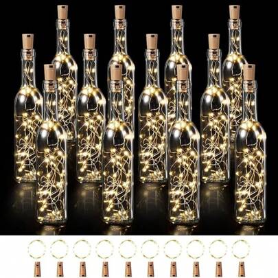 Bottle Stopper Light String, 6.6-Foot 20 Inch LED Bottle Light, Universal Size Bottle Stopper Light, Indoor And Outdoor Bottle Christmas Light, Suitable For Weddings, Parties, Christmas, Holidays, Birthdays