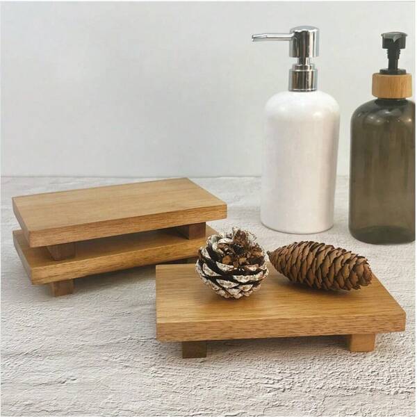 1 pezzo Vassoio di legno rustico rettangolare - Supporto decorativo adatto per il bagno e la cucina, ideale per piatti sapone, vasi, decorazioni per la casa, vassoio da bagno, vanità, piani d'appoggio