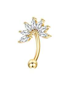 DOLOTTA 1 pièce Bijoux de piercing de cartilage en acier inoxydable 16G 18G, anneaux pour sourcil, anneau de nombril, lèvre, helix, rook, daith, boucles d'oreilles tragus avec cristal CZ. Barre incurvée pour piercing corporel.
