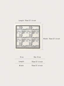 1条简约印花70x70厘米方形围巾，新款春季女士头巾，多功能腰带，包装装饰，头饰，时尚连衣裙领巾 - 黑與白 - 查看 2