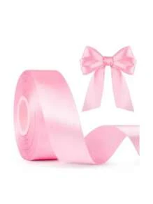 Rollo Liston Satinado De 3.8cm*45m Manualidades Liston Flor Colores A Elegir Liston Para Flor Eterna Decoracion Arreglo Manualidad 1pz - Rosa Pálido - Ver 2