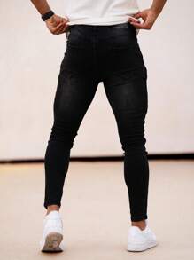 GINGTTO Men's Solid Color Pocket Casual Pants, Everyday Wear - Black - View 2