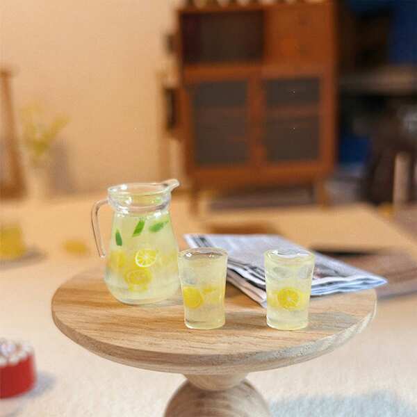 1pc Miniature Lemon Iced Tea Summer Drink Decorative Model Accessory For Micro World Dollhouse Scene