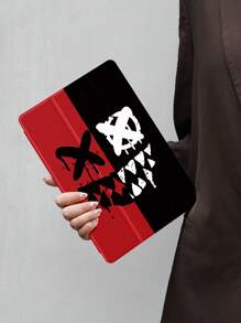 1pc Ghost Face Pattern Tablet Protective Case, Compatible With IPad 10.2", IPad Pro 2021/2020, IPad 9th/10th Gen, Galaxy Tab A8 10.5" 2022, Matepad 10.4"/Tab, Shockproof, With Pencil Slot, Support Sleep/Wake Function