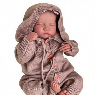 19 Inch/48.26cm Already Painted Finished Reborn Baby Doll Sleeping Newborn Bebe 3D Skin Visible Veins Cloth Body (Some Parts Random),Home Decoration