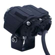 Rasen Cat Silhouette Motorcycle Auxiliary Headlight With Magnifying Glass White And Yellow Light - Black - View 4