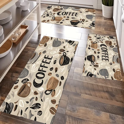 1片装硅胶厨房垫，咖啡色，可用作地垫、台面垫、浴室垫，防滑、可水洗、吸水性强，适用于农舍、玄关、室内、房间装饰、厨房、餐厅、小型办公室/家庭办公室、水槽、洗衣房等场所。
