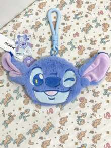 1PC Disney Series Furry Coin Purse, Mickey Mouse, Lilo&Stitch, Lotso, MeiLee, Cartoon Printed Patterns, Storage Packaging Accessories, Cute Mini Handbags, Small And Portable Travel Pendants, Birthday Gifts, Holiday Gifts, Dormitory Decoration Supplies, Can Be Used As A Good Choice For Friends To Give Gifts, Students Can Use To Put Change And Meal Cards