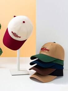 1 buc șapcă de baseball cu broderie cu litere colorate de epocă, șapcă cu coroană moale, reglabilă, snapback, versatilă pentru primăvară/vară