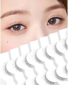 Natural Lashes Short Lashes Natural Eyelashes Natural Look False Eyelashes Wispy Lashes For Samll Eyes Fake Eyelashes 10 Pairs 10mm Bluebell