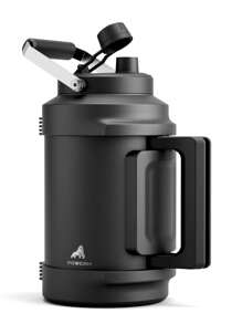 1 加侖旅行保溫水瓶：二合一吸管嘴蓋，雙手柄，防漏，保冷 48 小時，128 盎司不銹鋼水壺，適用於健身房、騎自行車、公路旅行、工作、家庭、野餐（午夜） - 黑色 - 查看 2