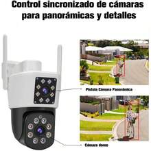 Camara de Seguridad Exterior Inalambricas con Vision Nocturna y Audio, 2K 4MP Camara WiFi Doble Lente, IP66 Audio Bidireccional, Detección de Movimiento, Grabación 7/24, O-KAM Pro App - Lente Doble - Ver 5