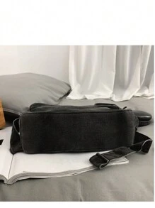 Bolsa de mezclilla para hombres, de gran capacidad y peso ligero, estilo de cartero retro, bolsa cruzada casual deportiva, mochila versátil de moda deportiva, bolso de estudiante para ir al trabajo - Multicolor - Ver 12