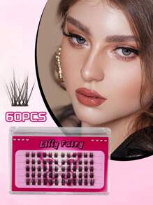Fashion Cross-Border Export L02 Natural Volumizing 60 Strands Hot Melt Floral Segmented 5-Strand 0.07 11-16mm Black Eyelashes