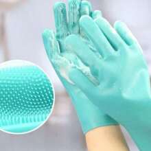 Guantes para bañar mascotas para uso transfronterizo, anti-arañazos y mordeduras, guantes de limpieza para mascotas, herramienta de baño para mascotas, guantes de silicona para mascotas