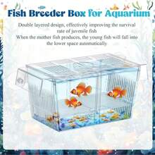 Aquarium Fish Breeding Box, Transparent Plastic Breeding Box, Fish Tank Fry Hatchery Box, Hatchery, Fry & Shrimp Larvae Incubator, Small Isolation Box - Multicolor - View 9