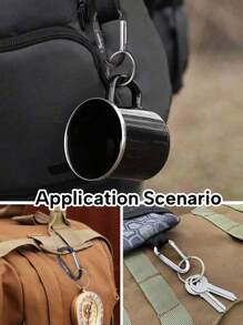 LICVIC 1/2/5Pcs Custom Engraving Name Carabiner Clip, Personalized Engraved Text Carabiner For Keys, Customized D Ring Carabiners Clip, Customizable D Shape Spring Loaded Gate Small Keychain, 4.7x2.3cm, 2 Colors:Black/White - Multicolor - View 6