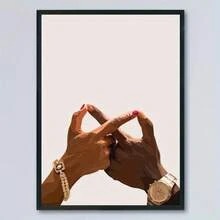 Black Love Decorative Art Poster, Couple Gestures Wall Art - Wooden Frame Canvas Painting 1 Piece (3) Thickness 2.25cm / 0.9inch , Home Gift Decoration, Room Decoration Aesthetics, Wall Decoration Art, Perfect Gift, Autumn Winter Wall Decoration, Living Room Decoration, Bedroom Decoration, Kitchen Decoration, Entrance Decoration, Bathroom Decoration, Direct Wall Painting, High-Quality Wall Painting Poster - Multicolor - View 4