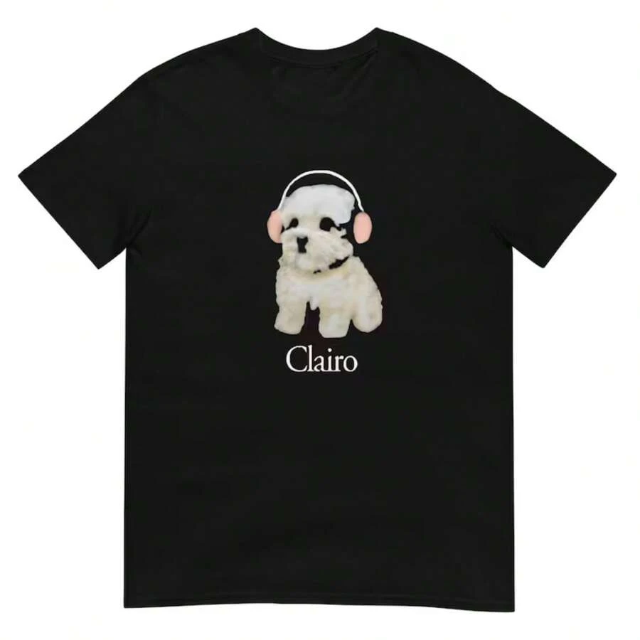 Clairo Dog Pup Headphones Shirt - màu đen - Xem 1