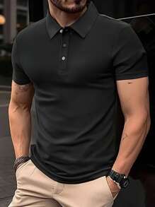 3 Pieces Men'S Short-Sleeve Polo Shirts For Summer, Featuring A Classic Collar, Solid Colors, And Suitable For Casual Sports Wear.