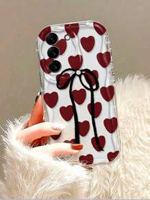 Ốp lưng điện thoại chống rơi họa tiết nơ trái tim viền gợn sóng màu kem, chất liệu trơn màu tương thích với iPhone 16/16 Pro/16 Pro Max/15 Pro Max, 13, 14, 11, XR, 7/8 Ốp lưng mềm, Ốp lưng mềm TPU chống rơi họa tiết viền gợn sóng màu kem mới tương thích với Galaxy S24, S24+, S24 Ultra, S22, A13 4G, A52, A52s 5G, A23, A35, A25, A73, Redmi Note 11, 11 Lite - Nhiều màu - Xem 3