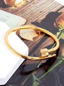 1pc Pulseira de trevo de quatro folhas de aço inoxidável de luxo, joias de ouro personalizadas da moda para mulheres